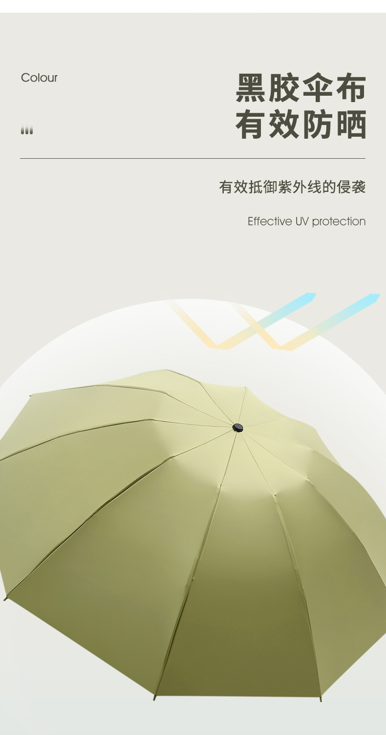 全自動十骨折疊反向傘三折黑膠反光條男女商務晴雨傘印logo廣告傘