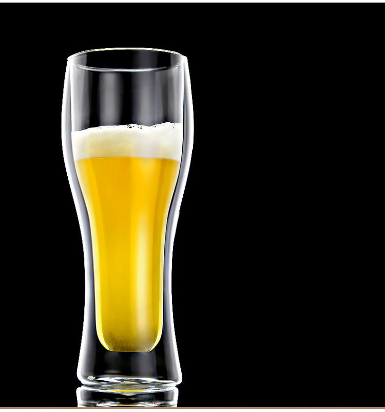雙層玻璃曲線啤酒杯
