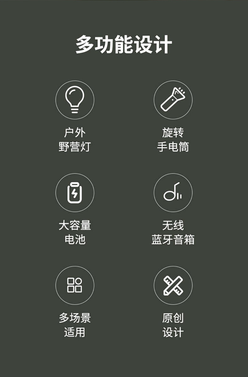 幻響（i-mu）智能戶外音箱露營燈 多功能移動電源手電筒 戶外禮品