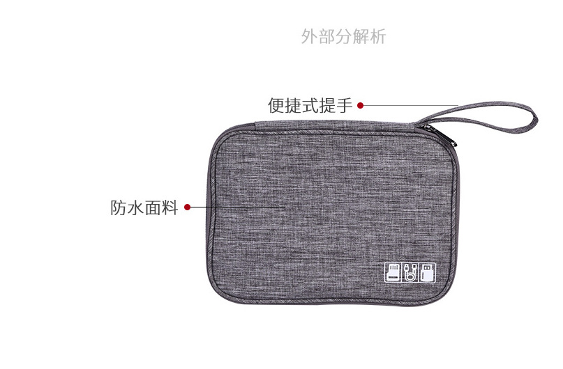 陽離子新款數據線收納包充電器耳機線U盤多功能整理盒便攜手機袋