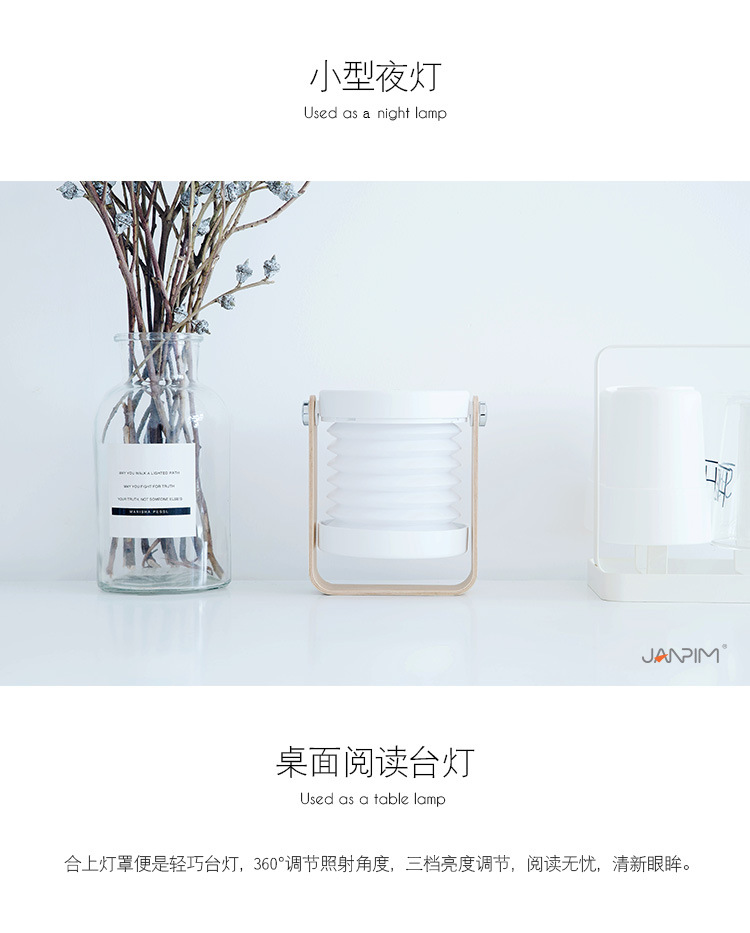創意學生臥室學習臺燈北歐護眼床頭擺件迷你宿舍燈籠燈批發
