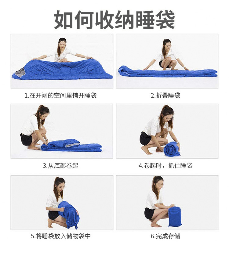 工廠信封睡袋戶外野露營睡袋加厚成人中空棉冬季睡袋sleepingbag