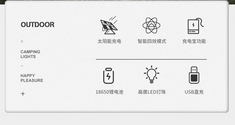 新款LED野營燈USB充電手提馬燈營地燈太陽能戶外露營燈帳篷燈